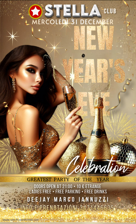  🎆 CENONE DI CAPODANNO – STELLA club 🎆 ✨ Gusto, eleganza e musica per accogliere il 2026 nel modo più esclusivo! ✨  🎧 DJ Set – Marco Iannuzzi  💫 Una notte di festa, brindisi e pura magia fino all’alba! 🥂   ✴️ STELLA club – Parco Nazionale del Cilento  📞 Info & Prenotazioni: 3471446635